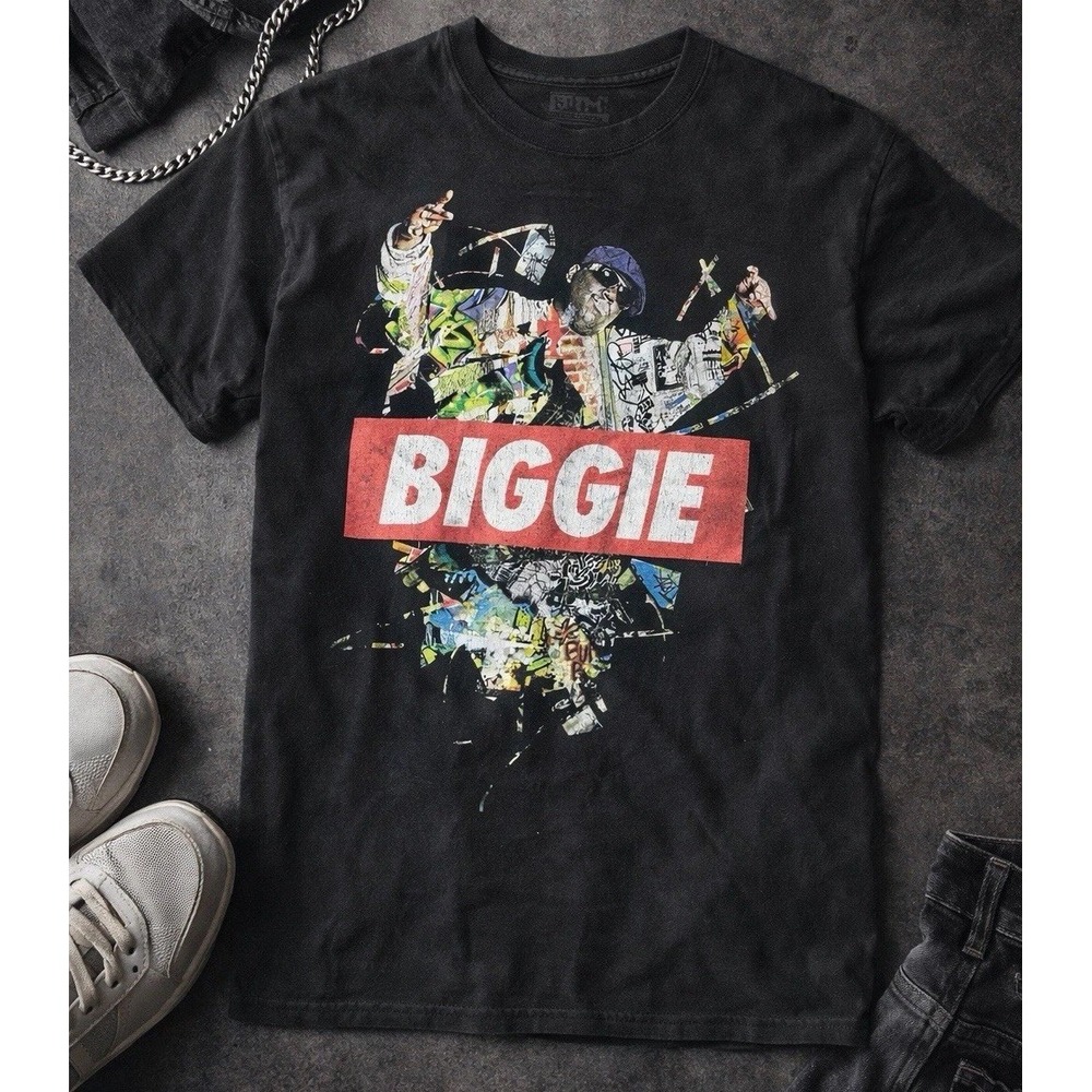 Notorious B.I.G. Graphic Tee Mens Size M Black Hip Hop‎ Rap T-Shirt